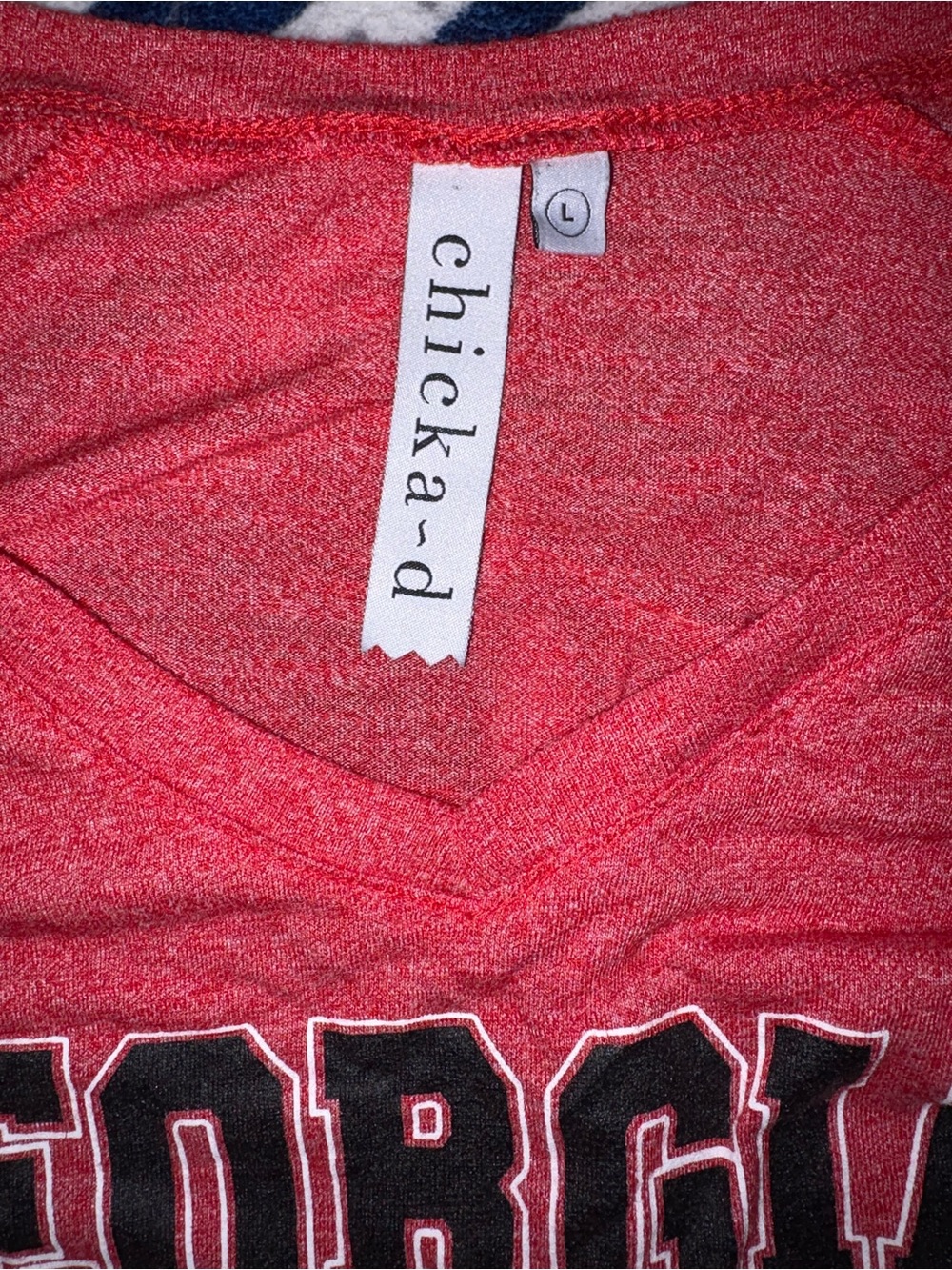 Georgia Women's Red Long-Sleeve V-Neck Tee Georgia UGA Bulldogs GO DAWGS - Picture 4 of 4